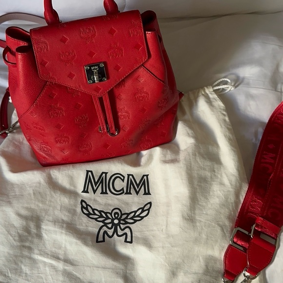 MCM essential monogram leather small backpack